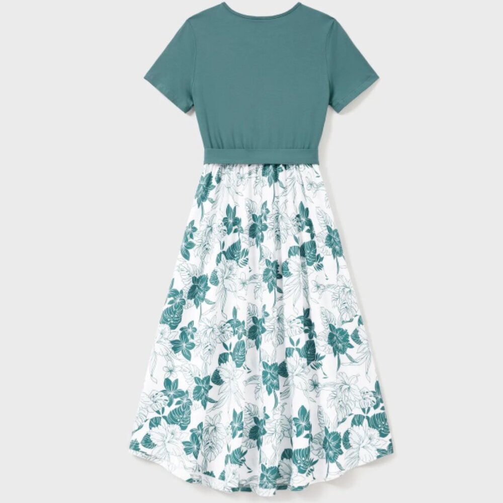 NWT Floral Matching Family Outfits Green Botanical Print Dresses - Picture 2 of 3